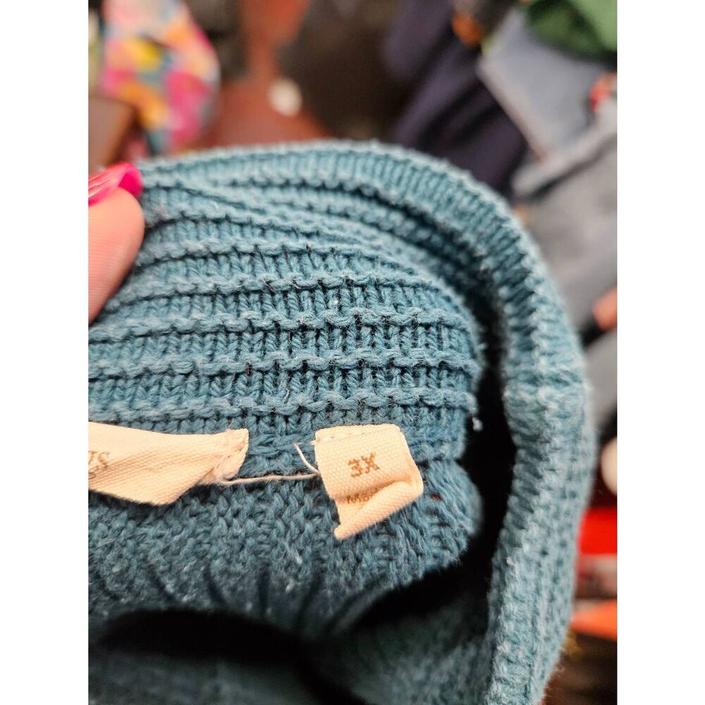 Soft Surroundings Teal Knit Sweater Womens Size 3X - Picture 7 of 9